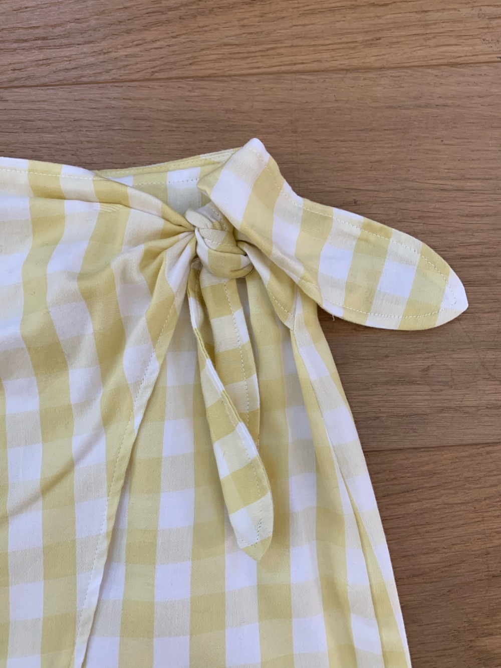 Madewell Yellow and White Gingham Sarong Skirt - Picture 2 of 11